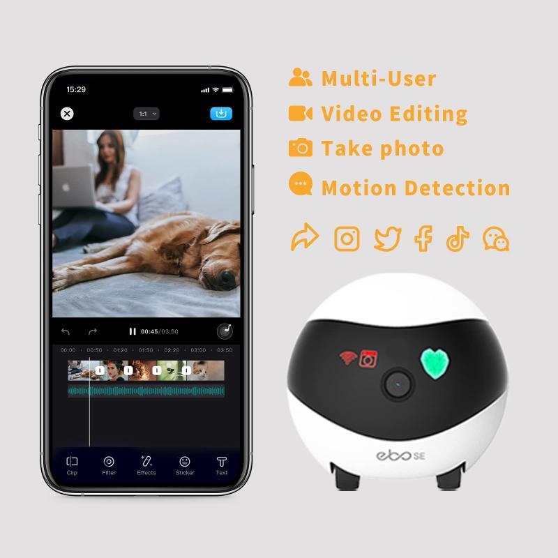 Câmera Pet Enabot EBO SE - Segurança Wi-Fi 1080P (2,4 GHz/5 GHz